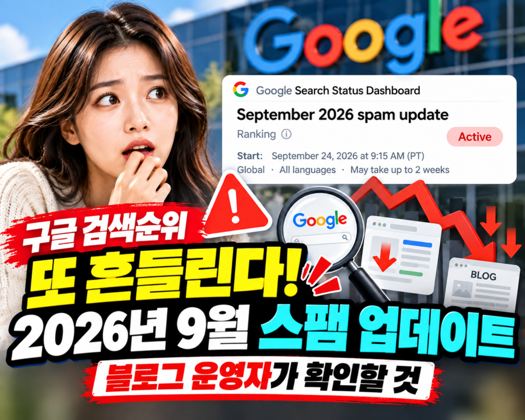 2026년 9월 구글 스팸 업데이트와 블로그 검색순위 변화 안내