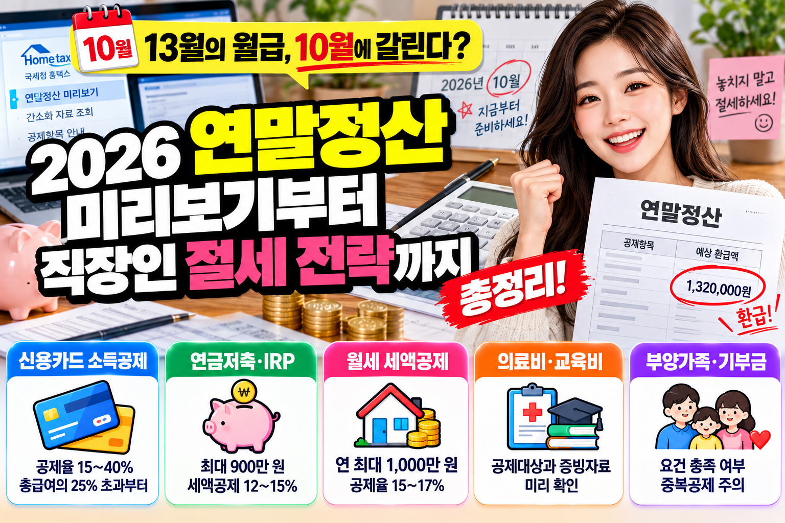 “13월의 월급, 10월에 갈린다?” 2026 연말정산 미리보기부터 직장인 절세 전략까지 총정리