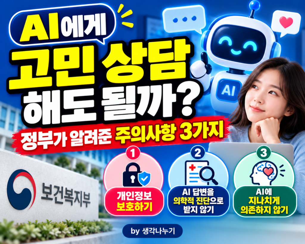 2026년 정부 AI 정신건강 가이드라인과 챗GPT 심리상담 주의사항